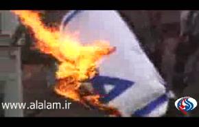 يهود اميرکا يحرقون العلم الاسراييلي