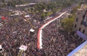 مسيرة مليونية في حلب رفضاً للتدخل الخارجي ودعماً لبرنامج الإصلاح