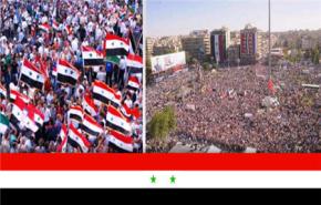 تظاهرة تأييد للنظام في دمشق والاسد يتهم الجامعة العربية