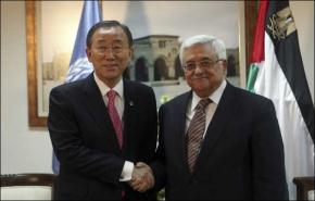 بان كي مون يحث عباس على ادامة الحوار مع الاحتلال
