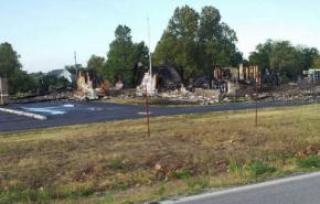 تدمير مسجد في كنساس بعد إحراقه