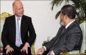مرسي وهيغ يبحثان الأوضاع بالمنطقة والعلاقات الثنائية