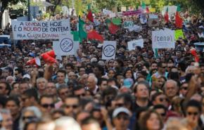 تظاهرات في البرتغال احتجاجا على اجراءات التقشف