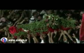  جثمان البطل الشهيد خالد اللباد على الاكتاف في العوامية بالسعودية