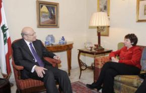 اشتون تدعم جهود ميقاتي لحفظ وحدة لبنان