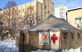 خیمۀ اسکان افراد بی سرپناه در سرمای 17- پایتخت اوکراین