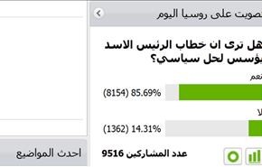 نظرسنجی سایت روسی درباره سخنان اسد