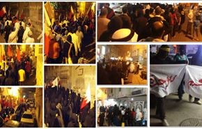 تظاهرات گسترده بحرینی‌ها ضد اشغالگران سعودی
