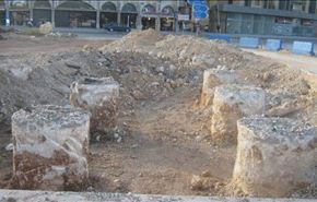 اكتشاف أعمدة أثرية في طرابلس شمال لبنان