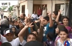 اهالي الغسانية يهللون بنصر الجيش السوري+فيديو