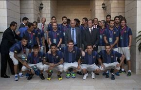 احتفاء كبير بنجوم برشلونة في الضفة الغربية