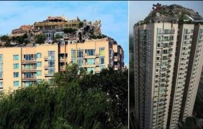 صيني يبني فيلا جبلية على قمة مبنى سكني بالصين