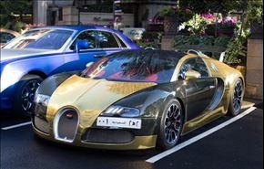 بوگاتی طلایی یک سرمایه‌دار سعودی در لندن + عکس