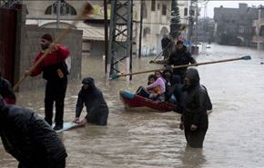 بالفيديو 6000 مشرد في غزة بسبب الامطار