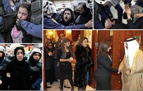 بالصور/ملك البحرين يقف احتراماً لفنانات مصر وشرطته تنكل بالمواطنات