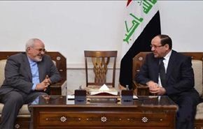 المالكي مستقبلا ظريف: الحل السلمي لأزمة سوريا مسؤولية الجميع