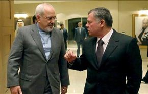 ظريف يبحث مع الملك الاردني التطورات في المنطقة