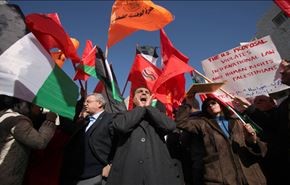 مخالفت راهپیمایان فلسطینی با ‌پیشنهادهای کری