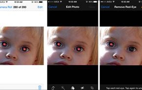 طريقة معالجة العيون الحمراء في الصور في أجهزة 