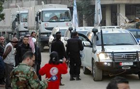 ادخال مساعدات انسانية واصابة 7 من الهلال الاحمر السوري بحمص