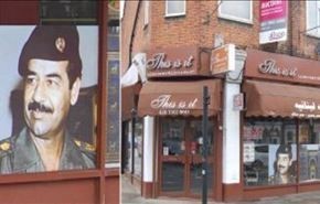عکس؛ تصویر صدام بر تابلو رستوران لبنانی در لندن!