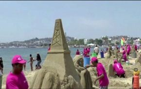 بالفيديو.. مسابقة التماثيل الرملية بالمكسيك