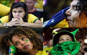 تماشاگران برزیلی پس از سنگین‌ترین شکست تاریخ + عکس