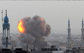 ویران شدن یک مسجد در حمله صهیونیست ها به غزه