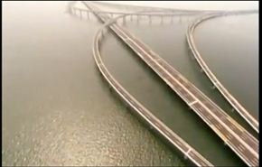 شاهد اطول جسر مائي في العالم يقع بالصين