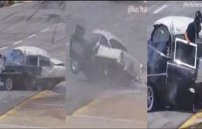 فيديو: حادث سيارة يخرج السائق من الزجاج الأمامي