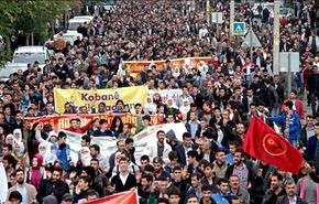 تظاهرات در ترکیه در حمایت از عین العرب