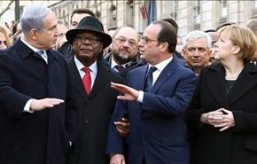 مزاحمة نتنياهو للقادة الاجانب خلال مسيرة باريس بين السخرية والاحراج