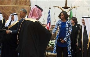 همسر اوباما با پادشاه جدید عربستان دست داد ! + عکس