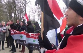 وقفة تضامن أمام سفارة سوريا في بروكسل بذكرى الأزمة