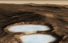 اكتشاف 150 مليار م3 من الماء المتجمد تحت سطح المريخ