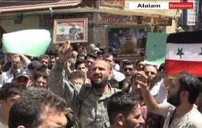 تظاهرات دمشقی‌ها در حمایت از شیعیان محاصره‌شدۀ ادلب +فیلم