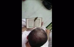 شاهد عصفور يقف على مصحف حاج لسماع القرآن