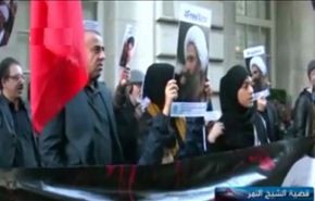 فيديو.. احتجاج امام السفارة السعودية بلندن على حكم اعدام الشيخ النمر