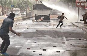 اشتباكات بين متظاهرين والشرطة التركية في ديار بكر