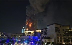 آتش سوزی بزرگ در دبی قبل از مراسم سال نو + فیلم
