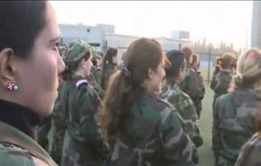 فيلم؛ تمرینات گردان زنان در ارتش سوریه