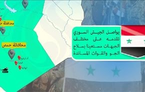 انفوجرافيك: مناطق تقدم الجيش السوري على مختلف الجبهات
