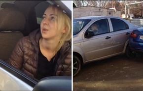 فيديو... امرأة روسية تصدم 17 سيارة