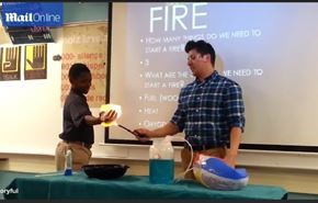 فيديو.. مدرس يشعل النيران في يد طالب داخل الفصل