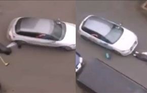 زیرگرفتن زن مسلمان با خودرو در بروکسل +ویدیو