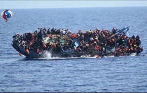 تصاویرهولناک واژگونی شناور مهاجران در دریای مدیترانه