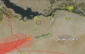 خريطة توضح سيطرة الجيش السوري على مفرق الرصافة -الطبقة