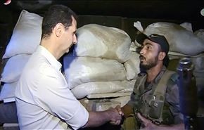 الاسد يزور الخطوط الامامية للغوطة الشرقية بريف دمشق