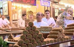 شاهد.. أسواق الحلويات الاشهر بدمشق في عيد الفطر