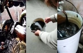جاری شدن نفت در لوله‌های آب روستایی در روسیه+فیلم